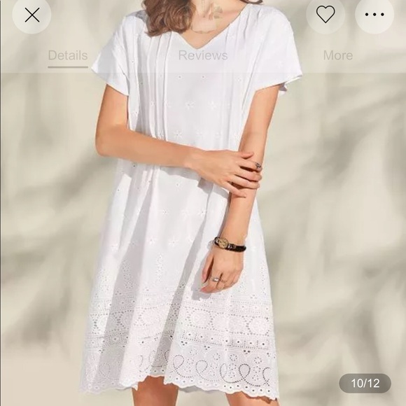 Casual Solid V-Neckline Knee-length A-line… - Picture 4 of 10